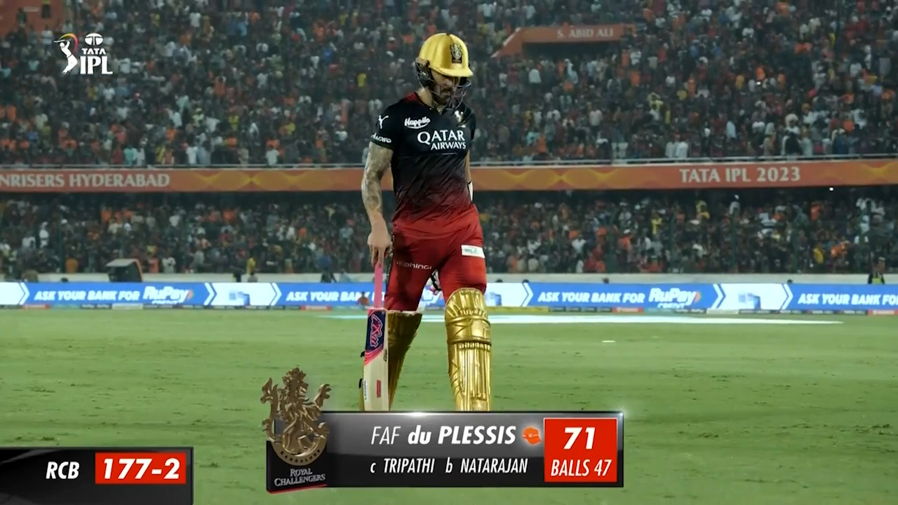 M65: SRH vs RCB – Faf Du Plessis Wicket