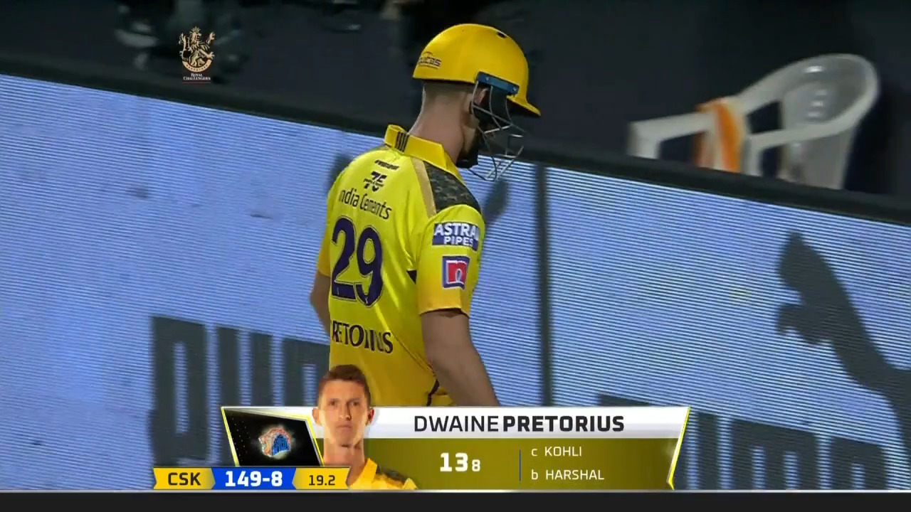 M49: RCB vs CSK – Dwaine Pretorius Wicket