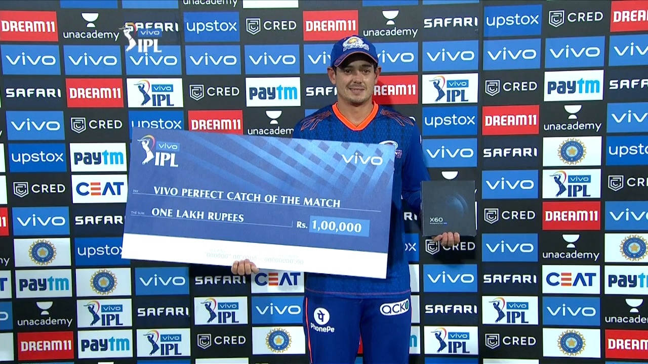 M05: KKR vs MI – Vivo perfect catch of the match – Quinton de Kock