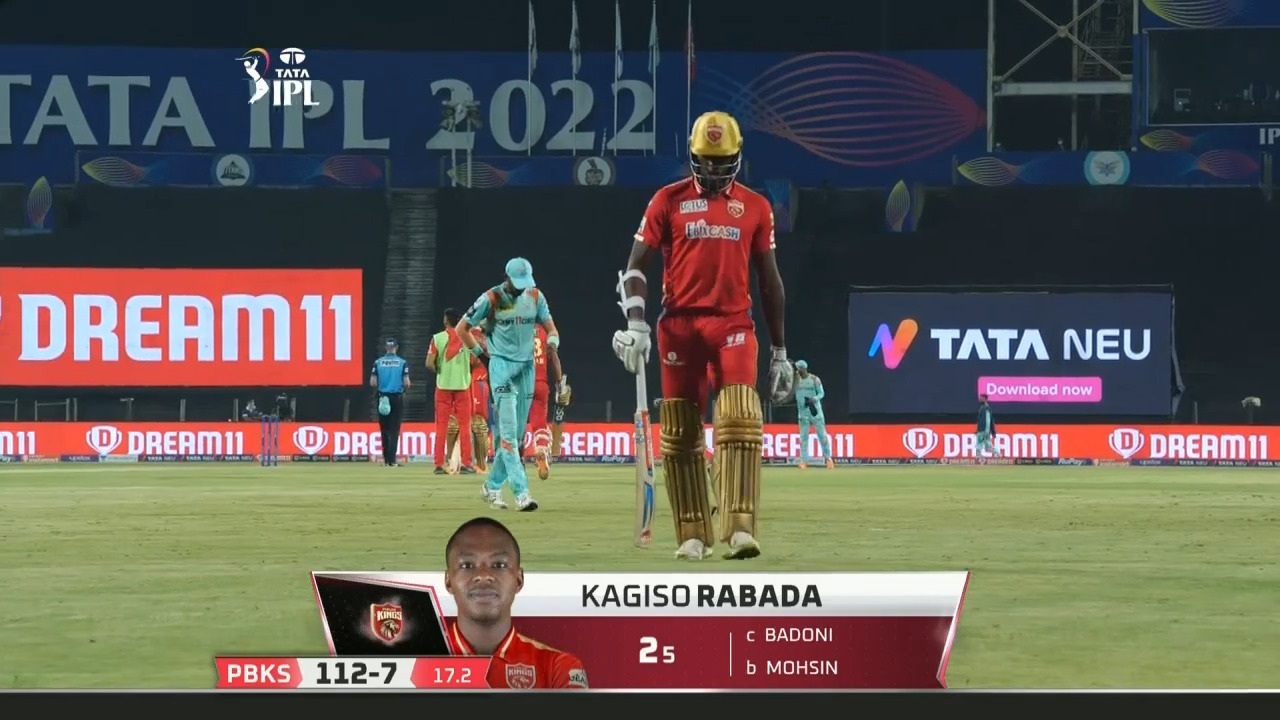 M42: PBKS vs LSG – Kagiso Rabada Wicket