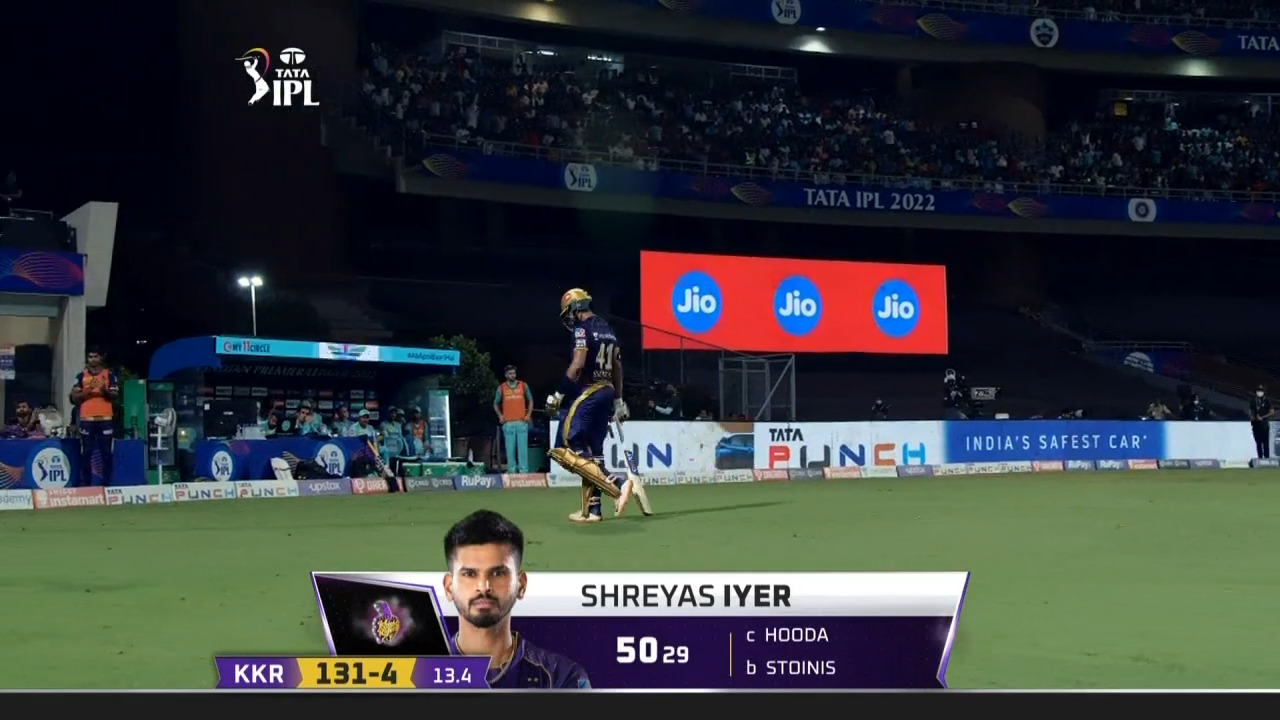 M66: KKR vs LSG – Shreyas Iyer Wicket background