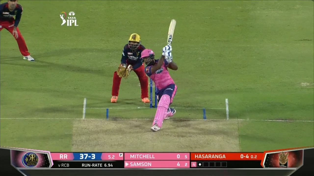 M39: RCB vs RR – Sanju Samson Six