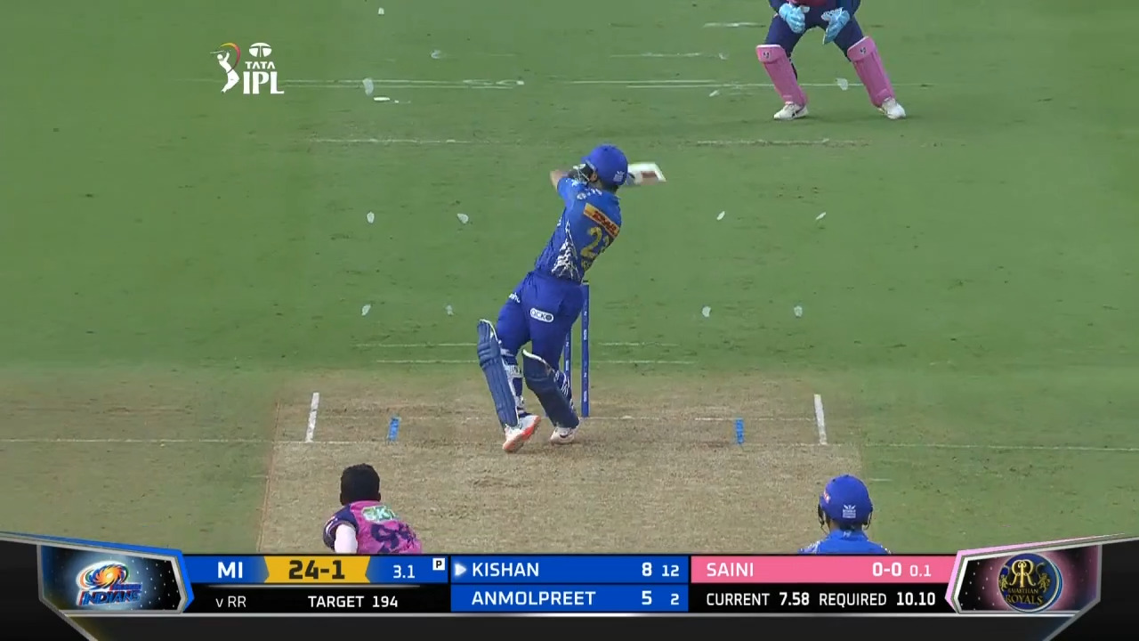 M09: MI vs RR – Ishan Kishan Six