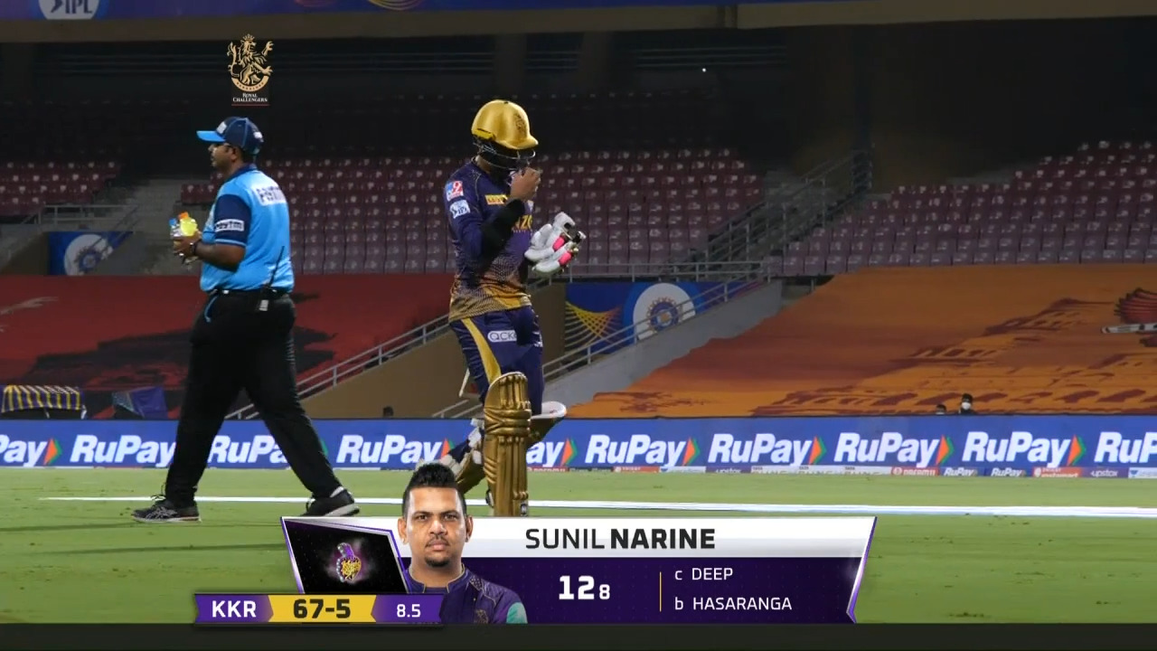 M06: RCB vs KKR – Sunil Narine Wicket
