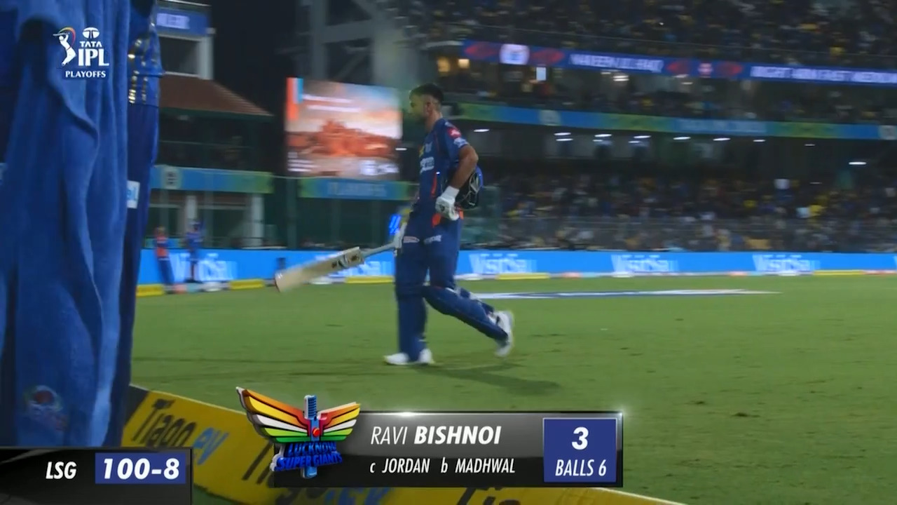 Eliminator: LSG vs MI – Ravi Bishnoi Wicket background