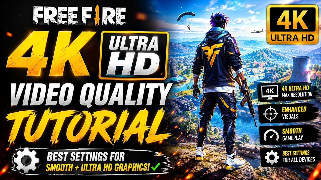 Free Fire 4K Ultra HD Video Quality Tutorial FF High Quality Tutorial#4k #freefire #fortnite