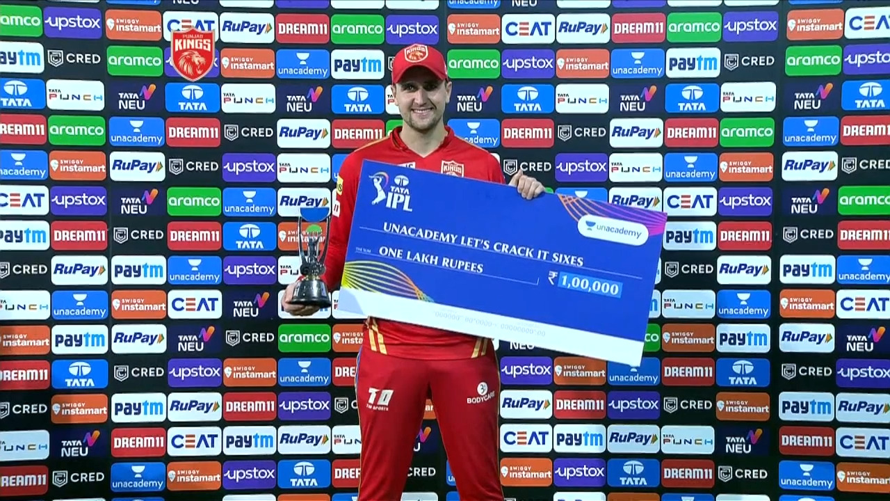 M28: PBKS vs SRH – Unacademy Let's Crack It Sixes of the Match – Liam Livingstone background