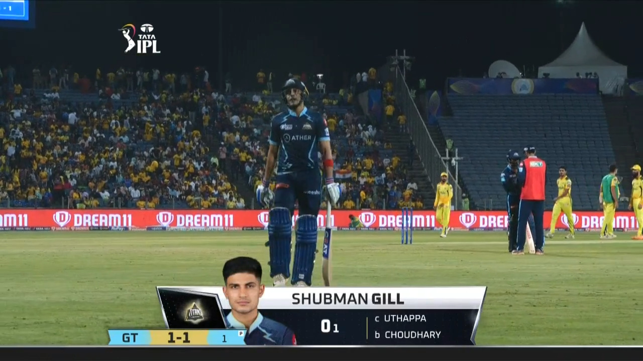 M29: GT vs CSK – Shubman Gill Wicket background