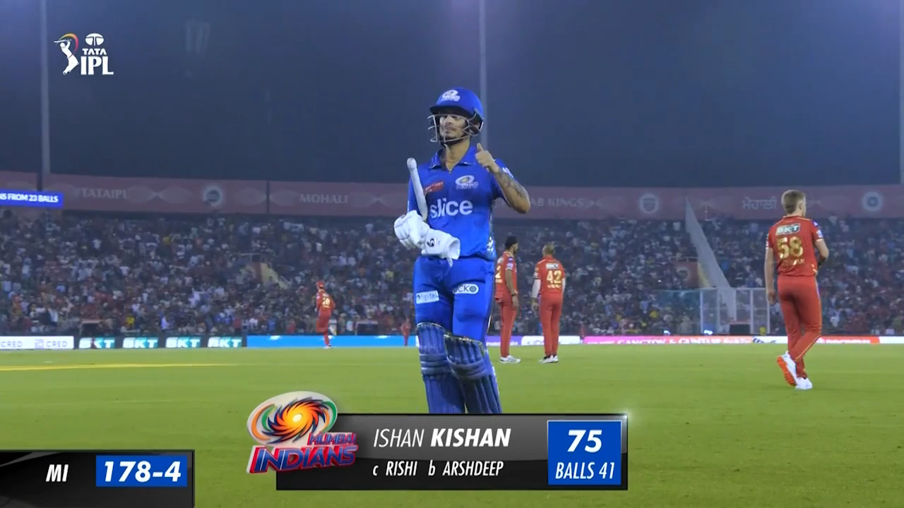 M46: PBKS vs MI – Ishan Kishan Wicket