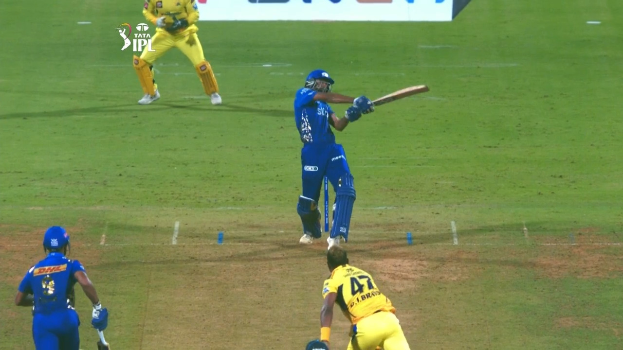 SIX: Unadkat's super smash to the ropes off Bravo background