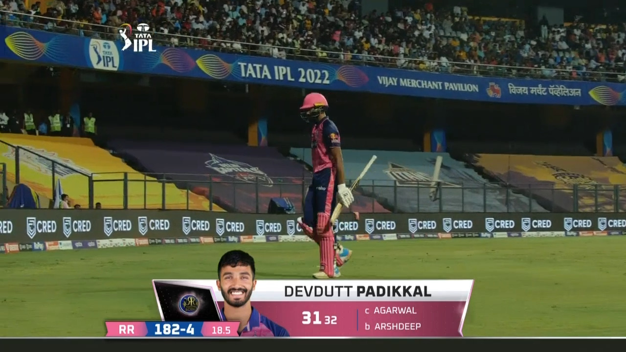 M52: PBKS vs RR – Devdutt Padikkal Wicket