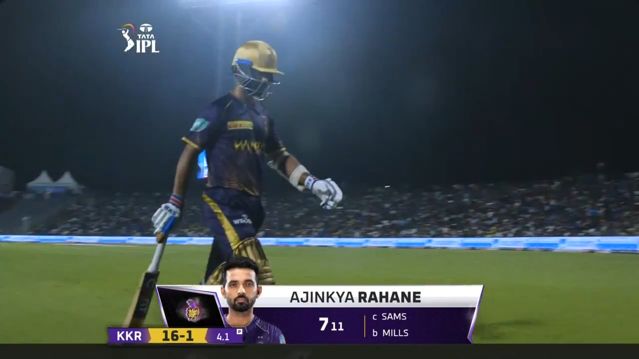 M14: KKR vs MI – Ajinkya Rahane Wicket
