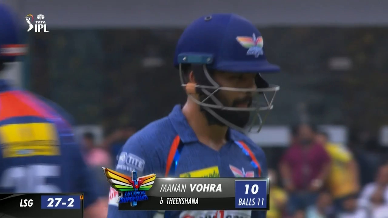 M45: LSG vs CSK – Manan Vohra Wicket background