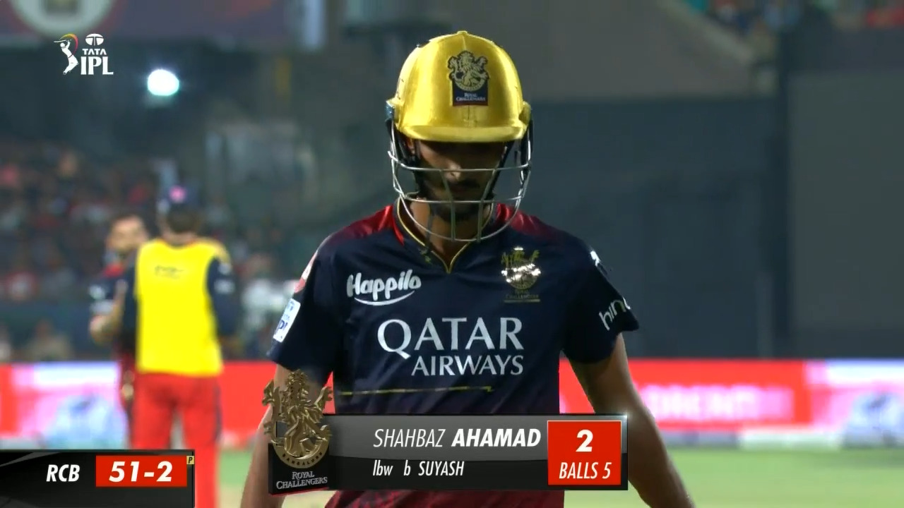 M36: RCB vs KKR – Shahbaz Ahmed Wicket