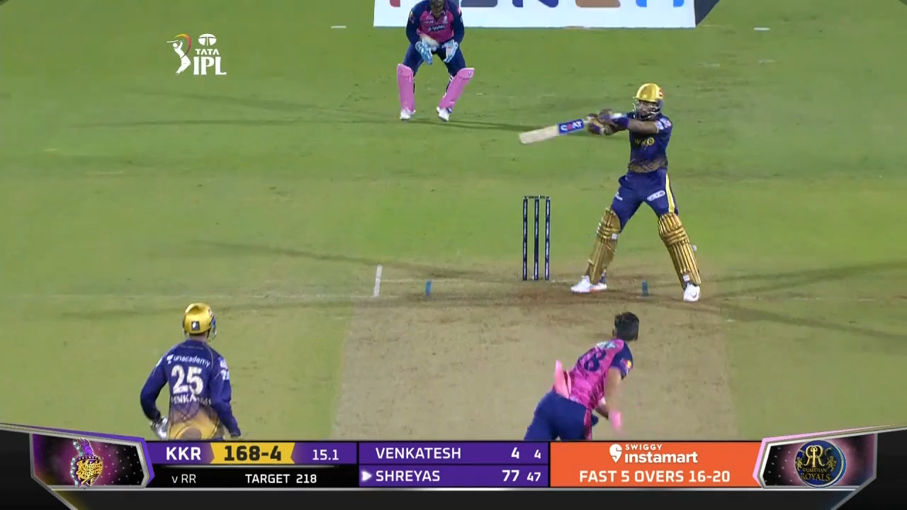 M30: RR vs KKR – Shreyas Iyer Six background