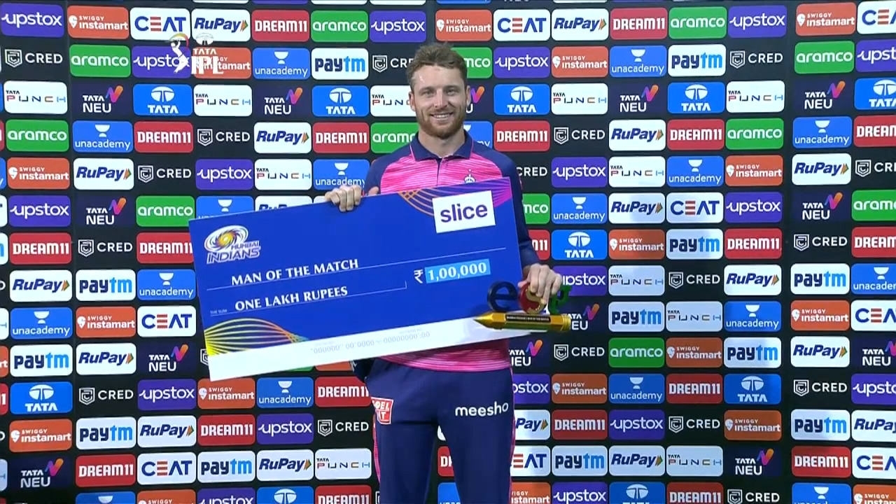 M09: MI vs RR – Man of the Match – Jos Buttler background