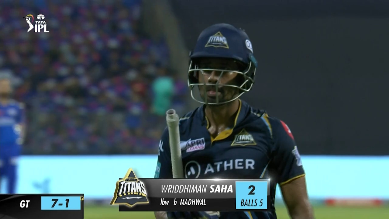 M57: MI vs GT – Wriddhiman Saha Wicket