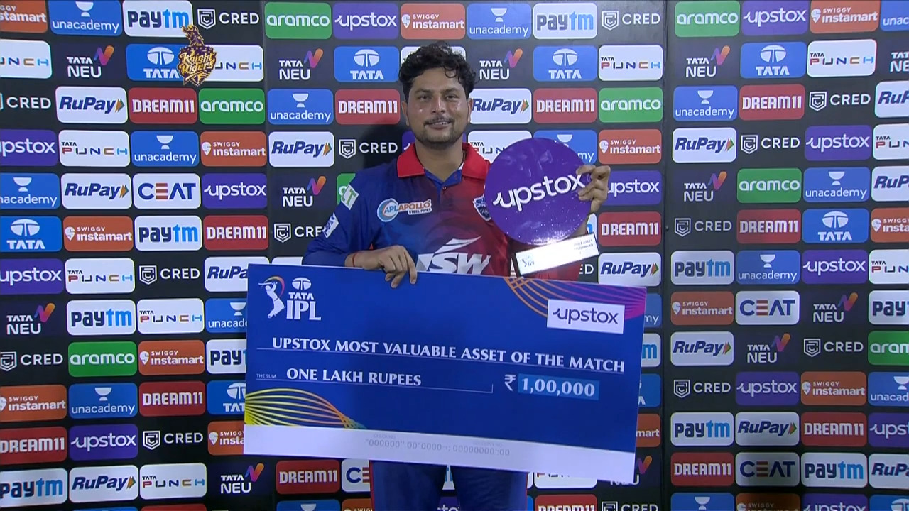 M19: KKR vs DC – Upstox most Valuable Asset of the match – Kuldeep Yadav backdrop
