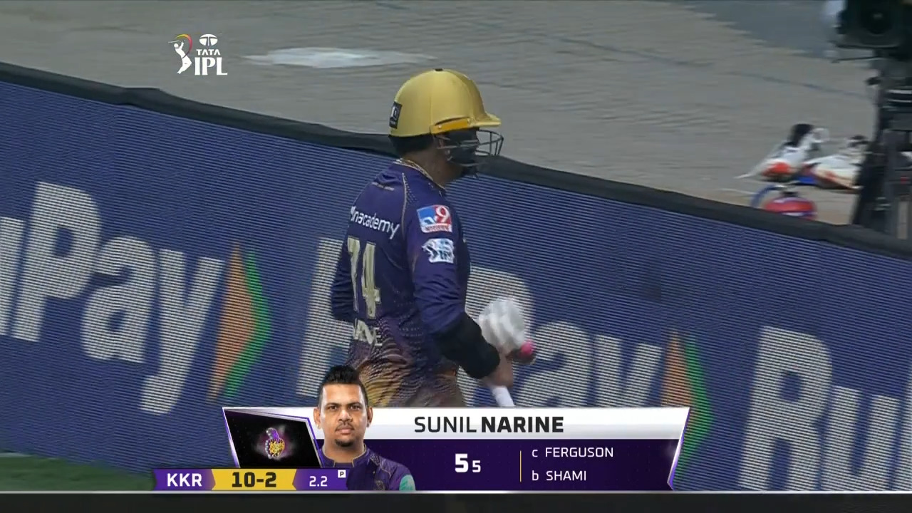 M35: KKR vs GT – Sunil Narine Wicket background