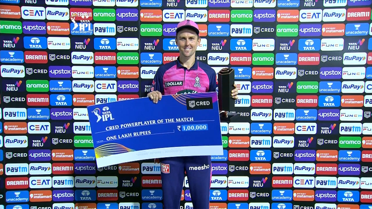 M20: RR vs LSG – CRED power player of the match – Trent Boult background