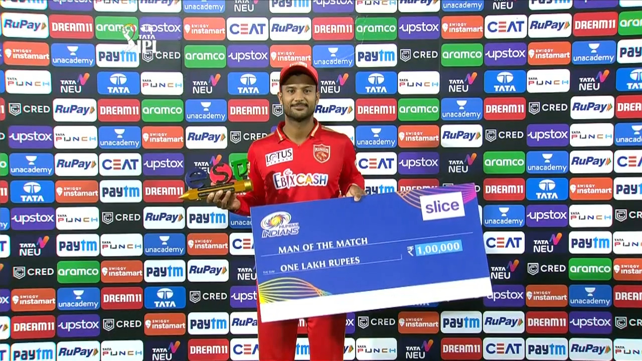 M23: MI vs PBKS – Man of the Match – Mayank Agarwal