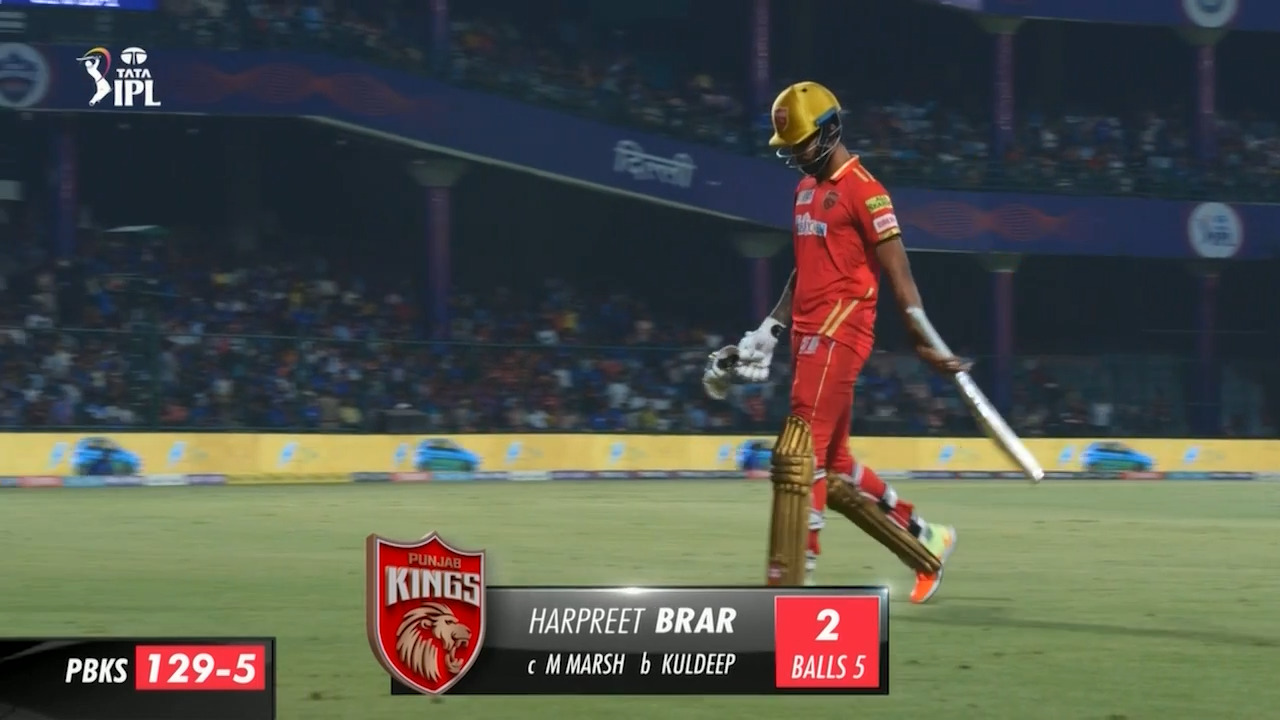 M59: DC vs PBKS – Harpreet Brar Wicket