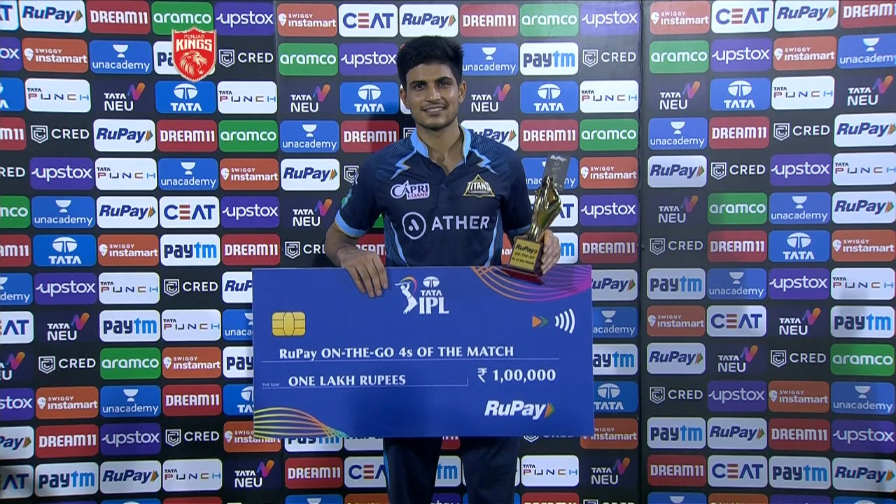 M16: PBKS vs GT – RuPay On-The-Go 4s of the Match – Shubman Gill