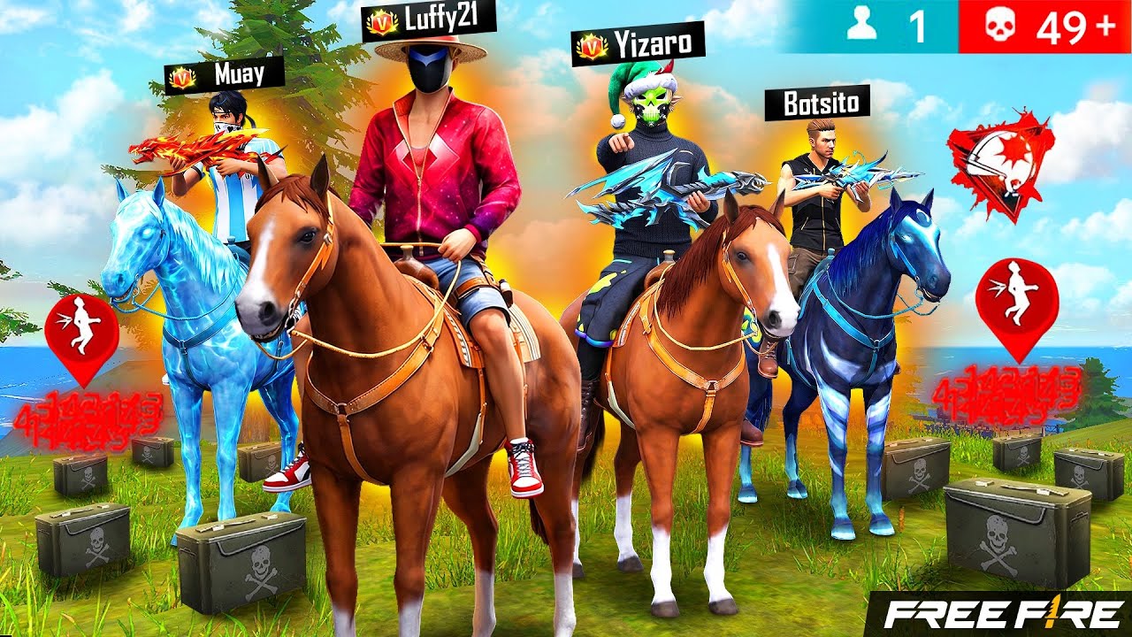 EL RETO de GANAR SIN BAJARSE DEL CABALLO en FREE FIRE 😱🐴