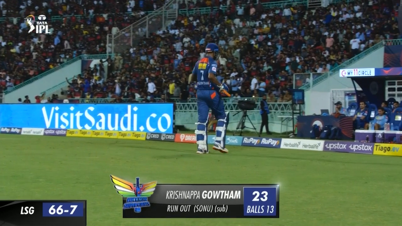 M43: LSG vs RCB – Krishnappa Gowtham Wicket