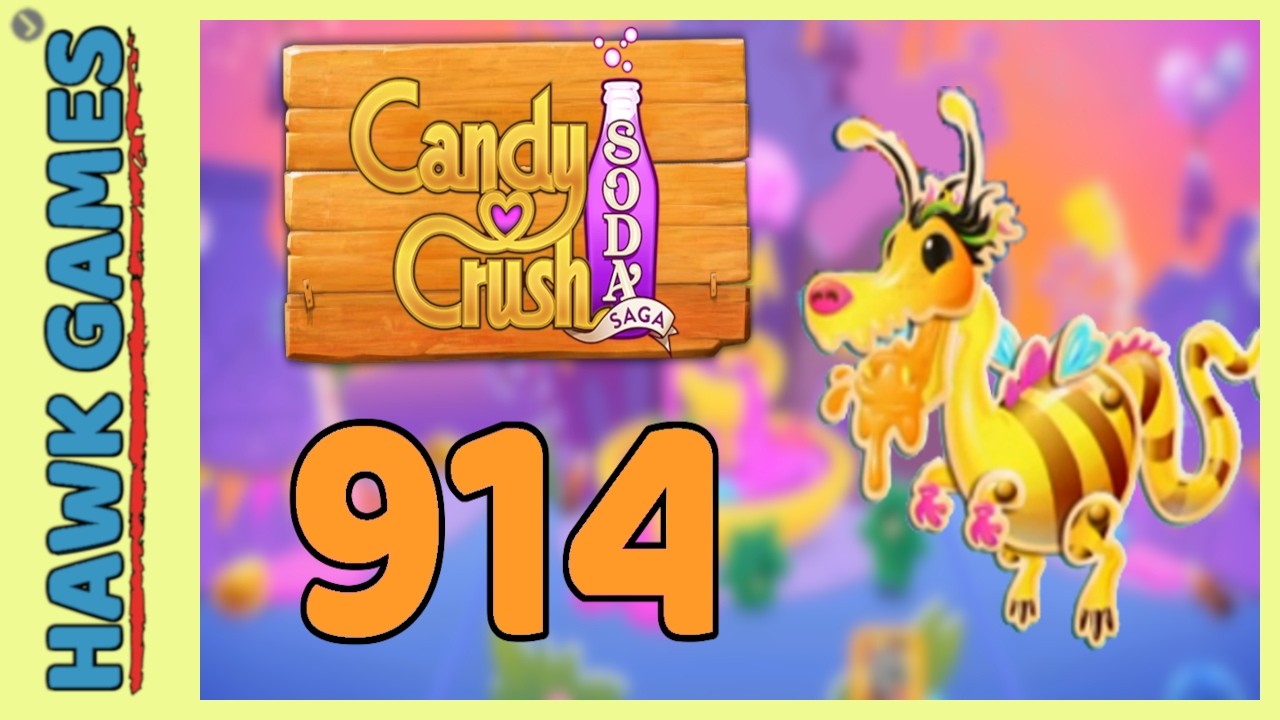 Candy Crush Soda Saga Level 914 Super Hard (Honey mode) - 3 Stars Walkthrough, No Boosters