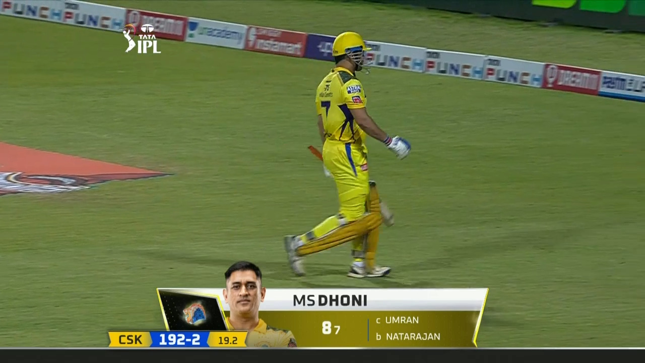 M46: SRH vs CSK – MS Dhoni Wicket background
