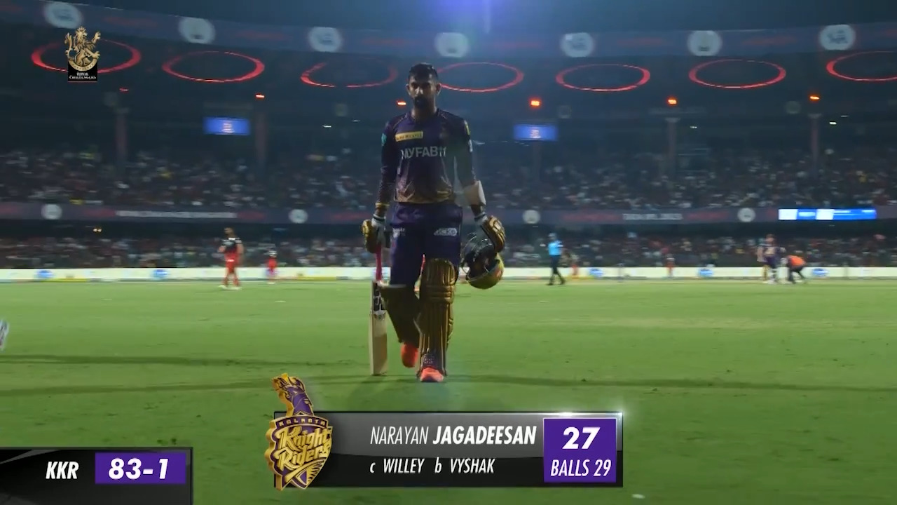 M36: RCB vs KKR – Jagadeesan Narayan Wicket