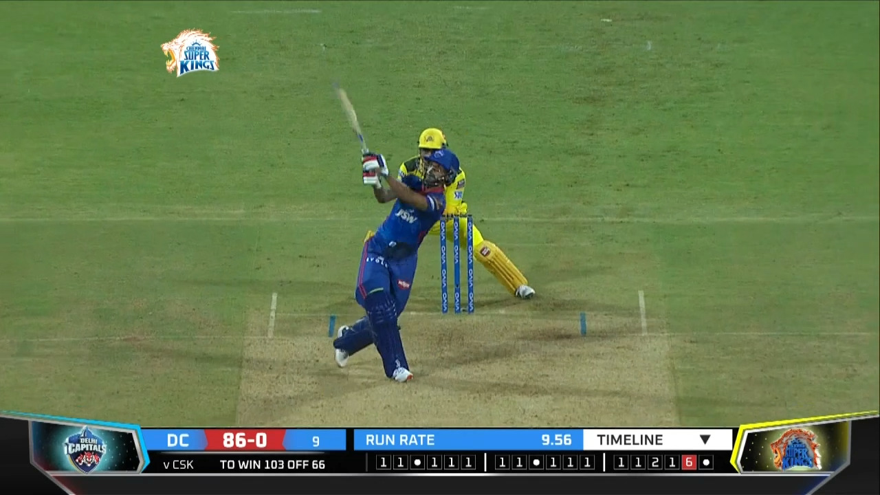 M02: CSK vs DC – Shikhar Dhawan Six background