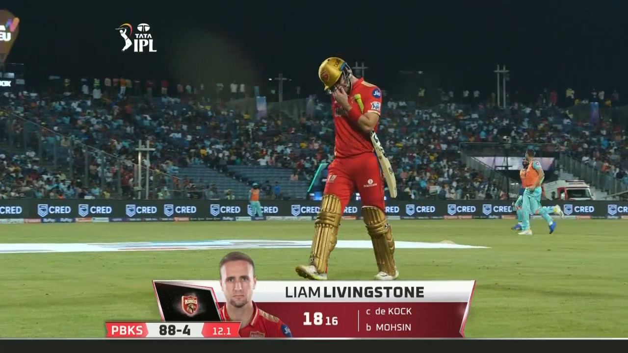 M42: PBKS vs LSG – Liam Livingstone Wicket background