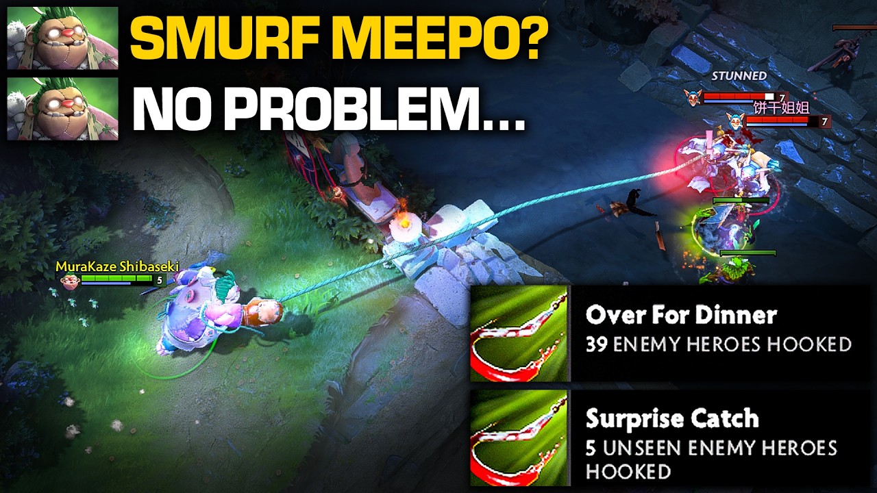 Even A Meepo Smurf Couldn't Carry Against This Pos5 Pudge | Pudge Official