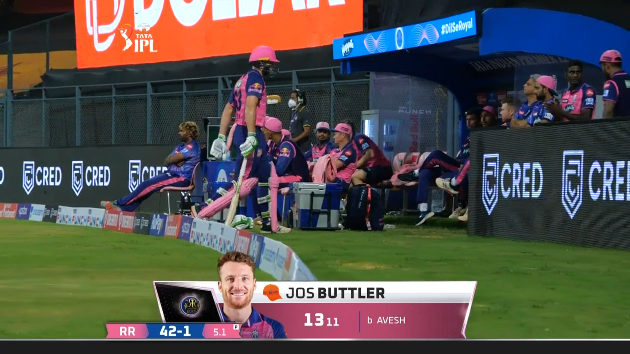 M20: RR vs LSG – Jos Buttler Wicket background