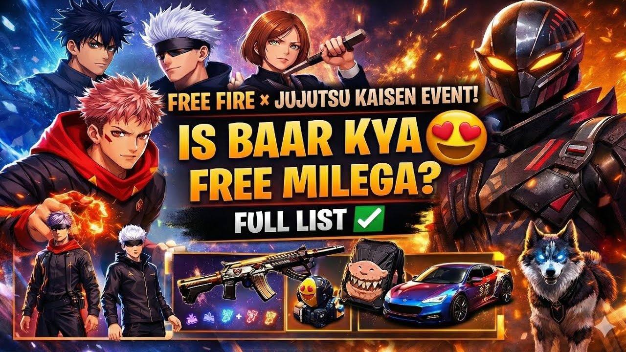 Free Fire x Jujutsu Kaisen Event! 😍 Is Baar Kya Free Milega? Full List ✅