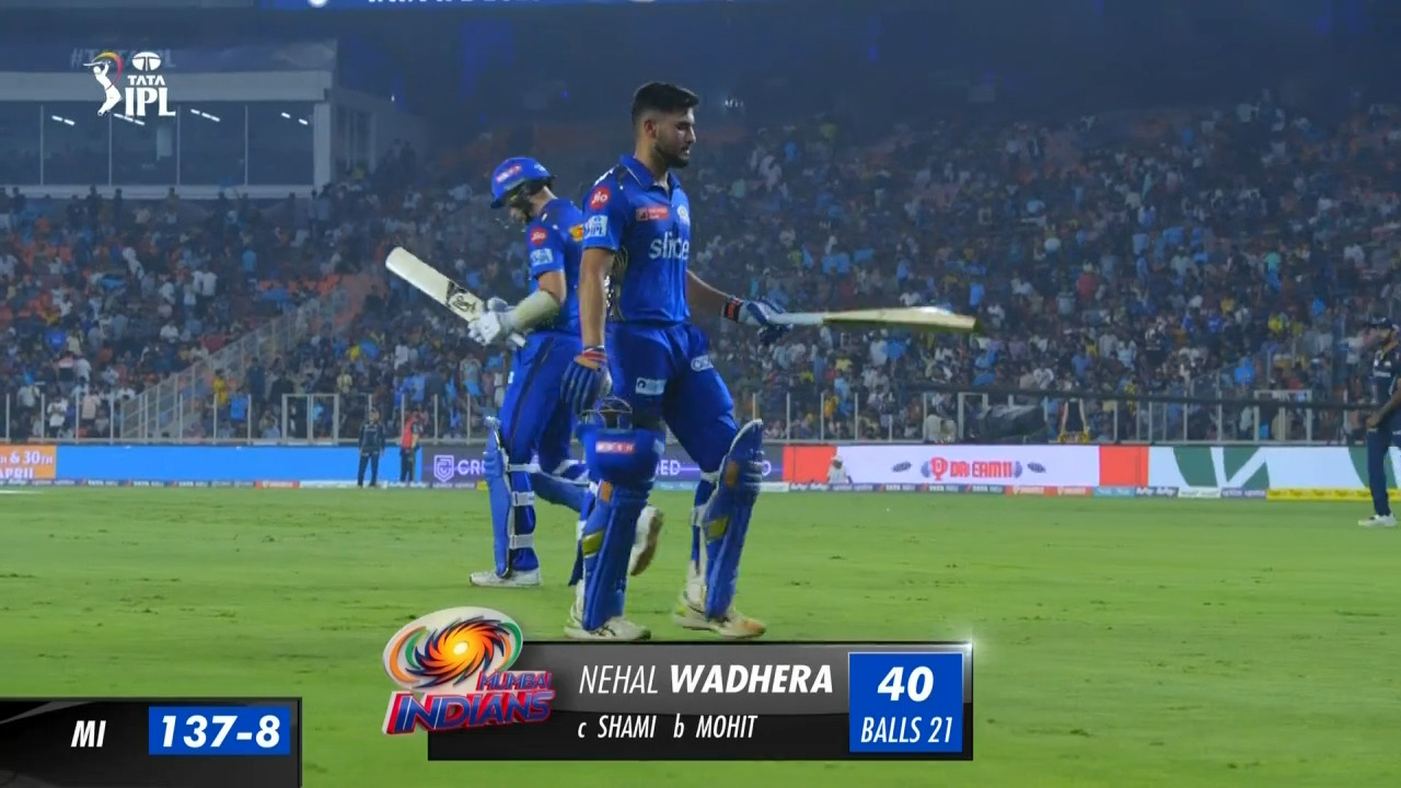 M35: GT vs MI – Nehal Wadera Wicket