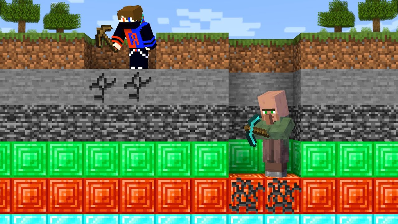 DIRT vs DIAMOND: Power PICKAXEBATTLE in Minecraft