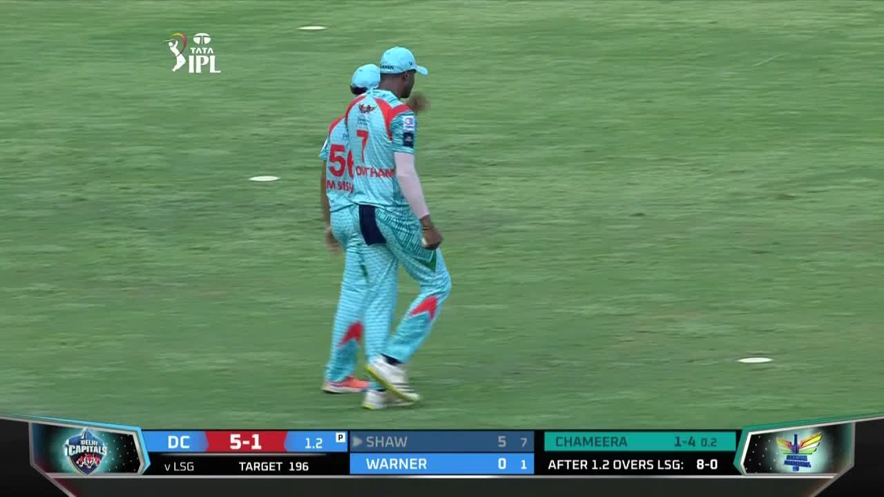 M45: DC vs LSG – Prithvi Shaw Wicket