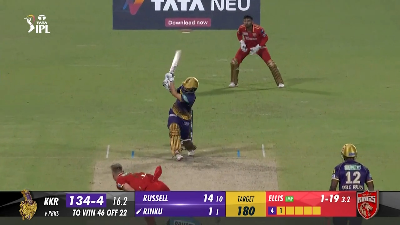 M53: KKR vs PBKS – Rinku Singh Six background