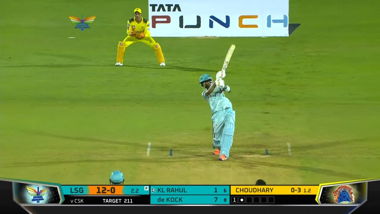M07: LSG vs CSK – K L Rahul Six background