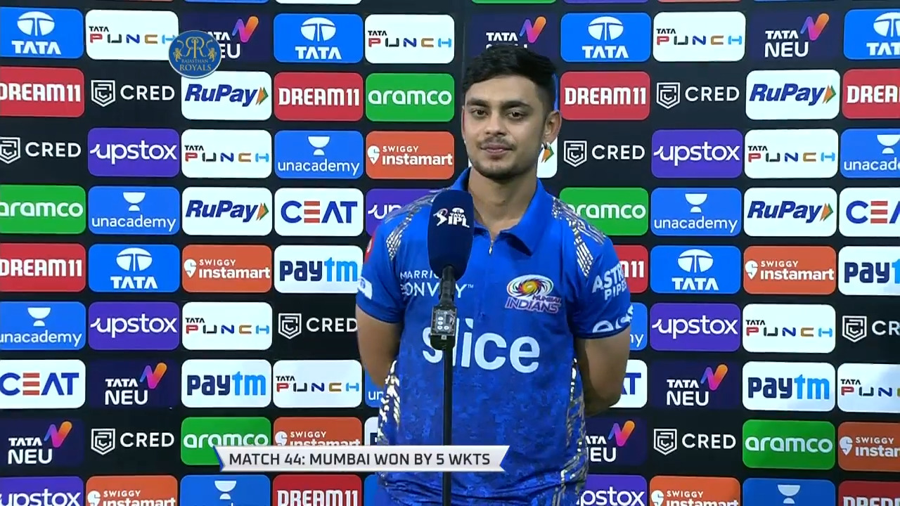 M44: RR vs MI – Ishan Kishan Interview background