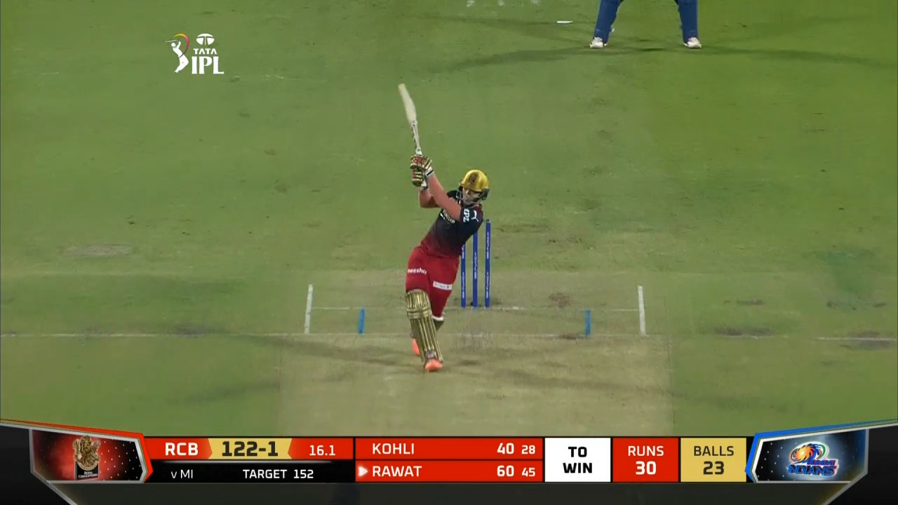 M18: RCB vs MI – Anuj Rawat Six background