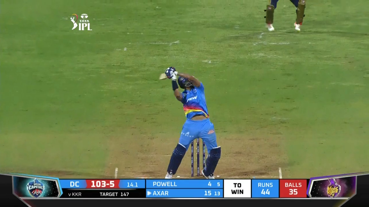 M41: DC vs KKR – Axar Patel Six background