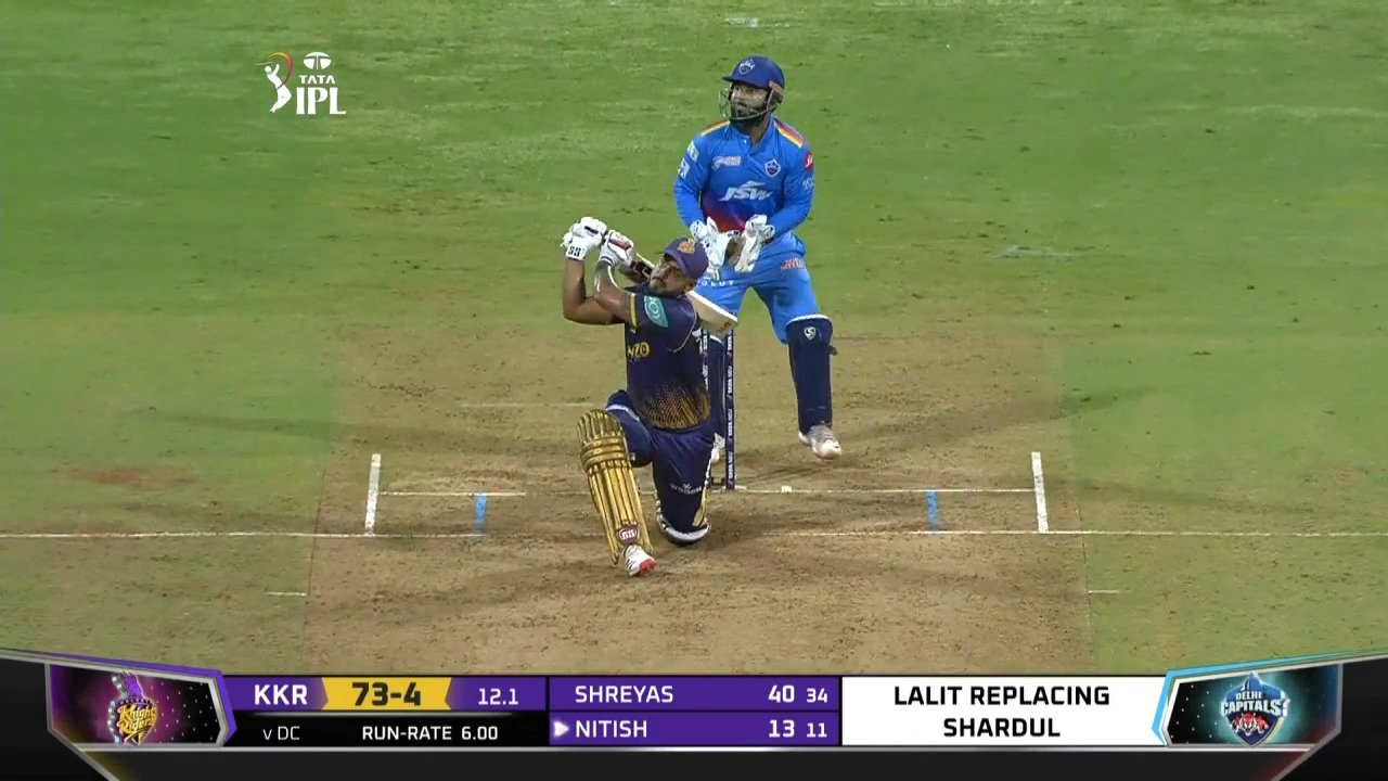 M41: DC vs KKR – Nitish Rana Six