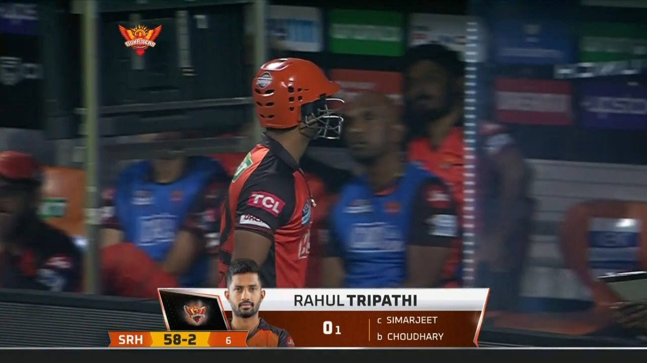 M46: SRH vs CSK – Rahul Tripathi Wicket