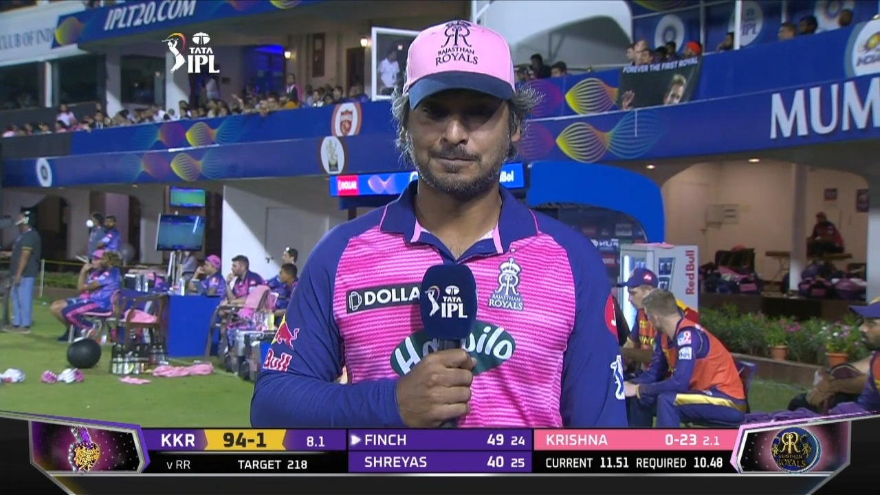 M30: RR vs KKR – Kumar Sangakkara Interview background