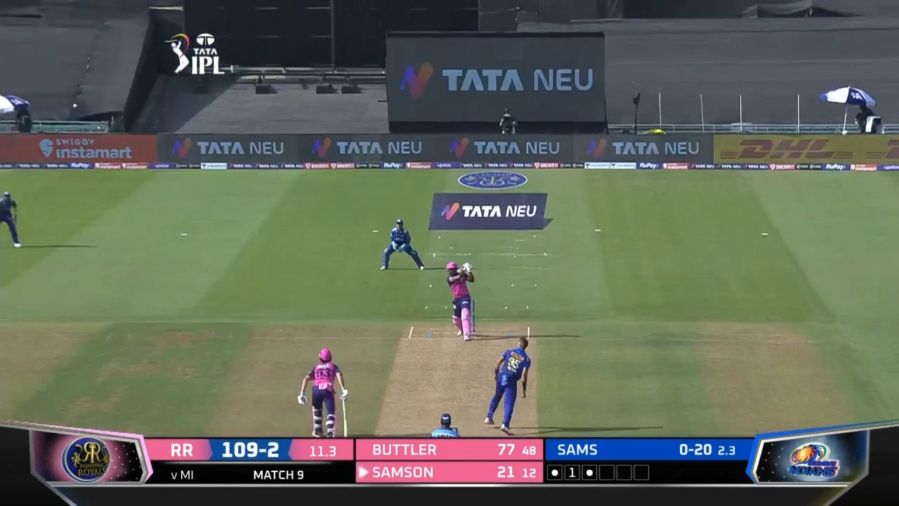 M09: MI vs RR – Sanju Samson Six