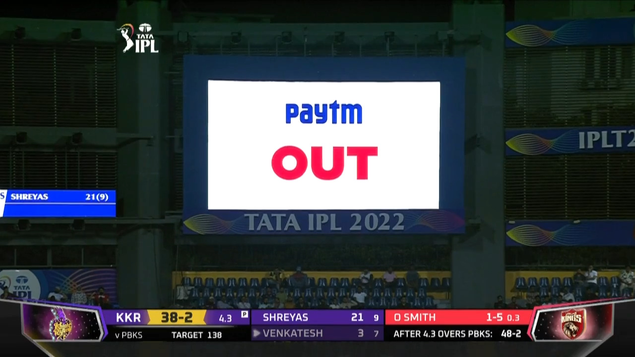 M08: KKR vs PBKS – Venkatesh Iyer Wicket background
